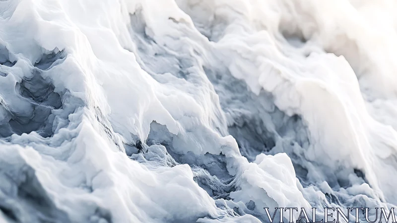 Abstract close-up of icy mountain surface in soft pastel tones.