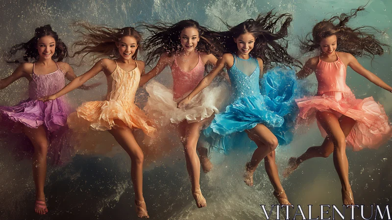 Five Dancers Suspended in Stardust Reverie.