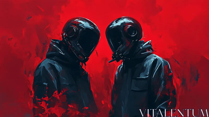 Twin voidwalkers trade secrets inside a burning red hush