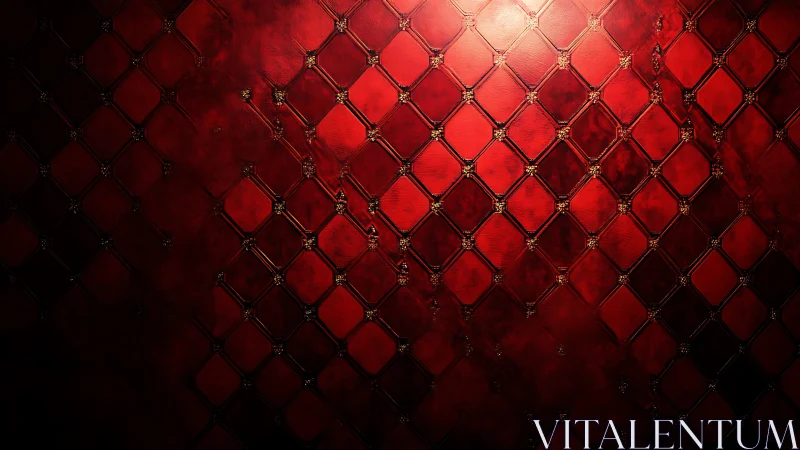 Crimson lattice wallpaper simmering with velvet noir glow.