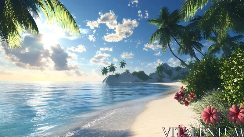 Serene tropical island paradise beach awaits your escape