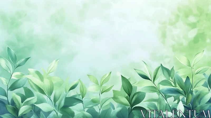 Gentle green leaves offer a calm, refreshing nature embrace