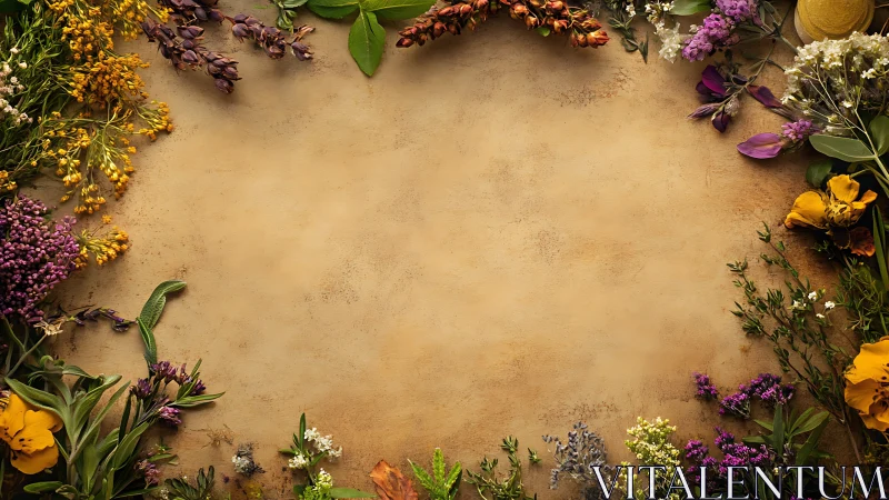 Wildflower Garden Border on Warm Textured Ground