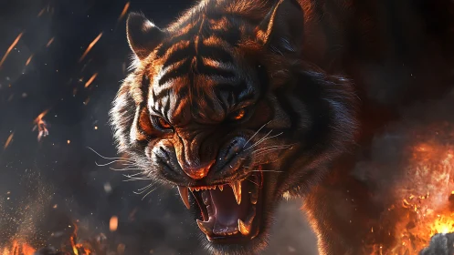 Incandescent predator rendering with high dynamic feral detail.