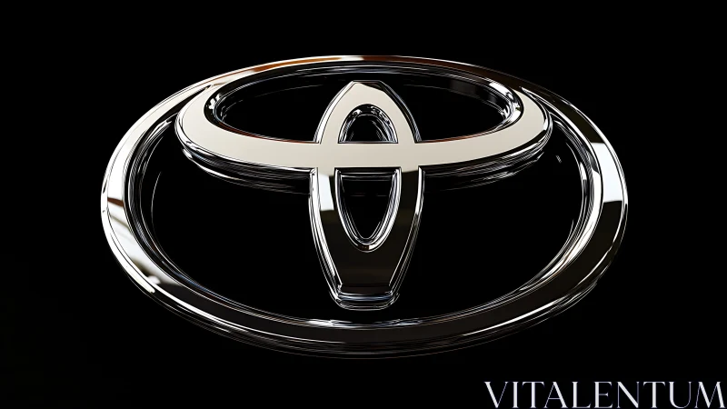 Highly reflective chrome automotive emblem with elliptical geometry
