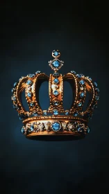 Crowned midnight air shimmers with blue‑lit royal metal