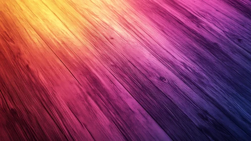 Sunlit gradient wood planks glow in warm and cool tones