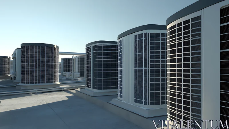 Industrial HVAC Cooling Units on Commercial Rooftop