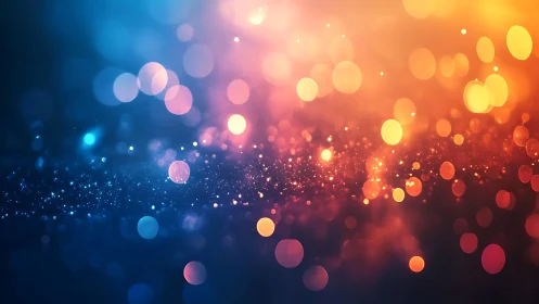 Colorful bokeh abstract background with glowing lights effect.