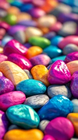 Polished Gemstones Display Vibrant Chromatic Gradient in Macro Photography