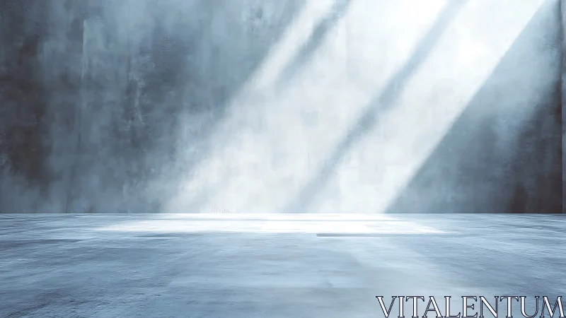 Directional skylight cuts across minimal concrete interior volume