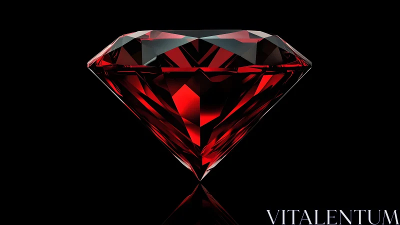 Stunning 3D Render of a Red Diamond on a Black Background.