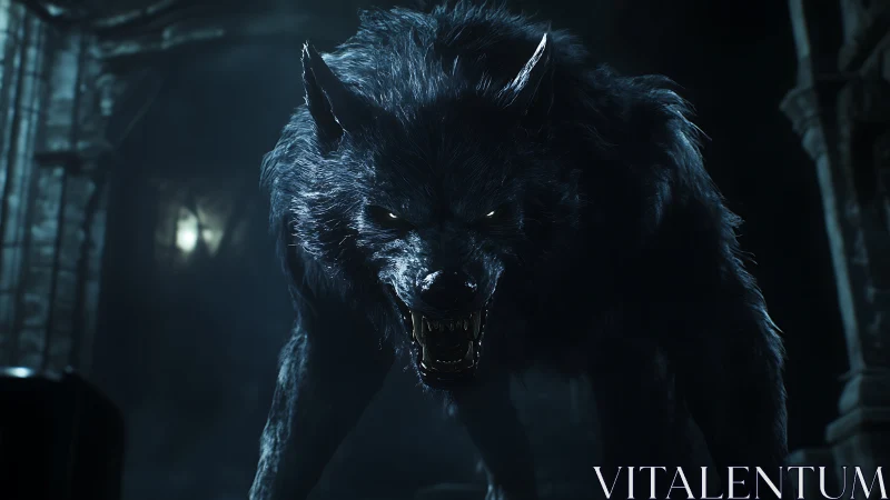 Midnight werewolf leans forward and claims the haunted night