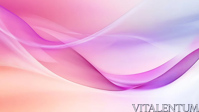 Pink violet gradient waves form fluid luminous abstract field.