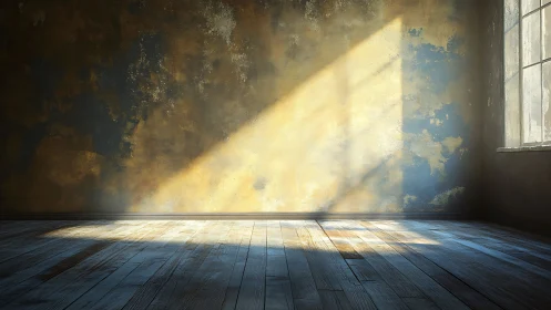 Golden morning light spilling into a quiet wooden room.