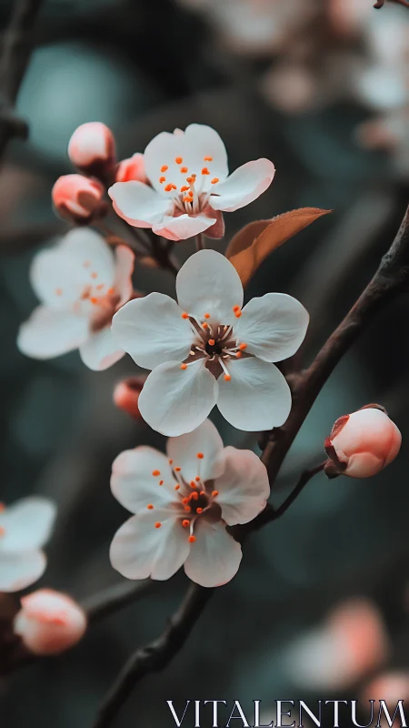 Delicate Spring Blossoms with Warm Apricot Glow.