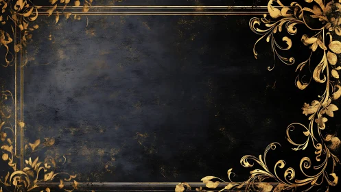 Ornate gold filigree frame borders textured dark grunge panel