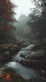 Autumn's Secret: Where Misty Forest Whispers to Running Water