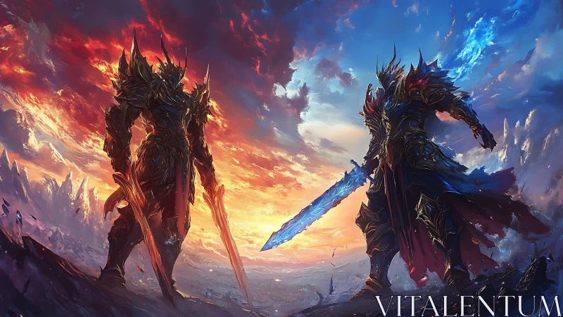 Bladebound titans at war between burning dusk and frost dawn.