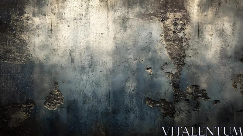 Weathered Grunge Wall Texture with Peeling Paint and Dark Stains.