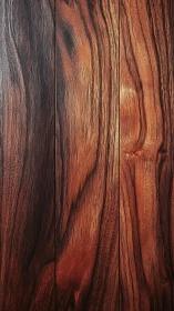 Rich hardwood planks display dramatic linear grain pattern