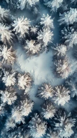 Silent winter forest drifts into soft blue and white calm