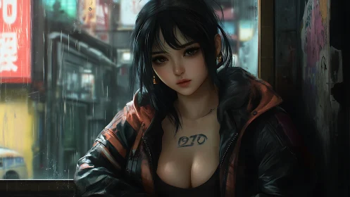 Moody city evening with a thoughtful streetwise heroine.