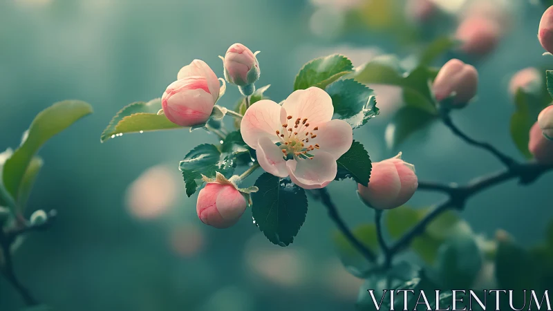 Blush-pink blossoms quietly rehearse the symphony of spring