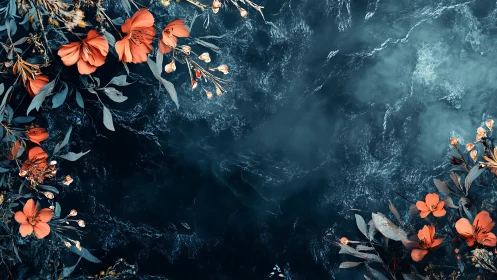 Coral Flowers Frame Deep Water in Luminous Symmetry