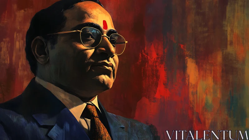 Warm portrait of dignified man against bold painted glow.