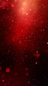 Red gradient background shows scattered glowing bokeh dots