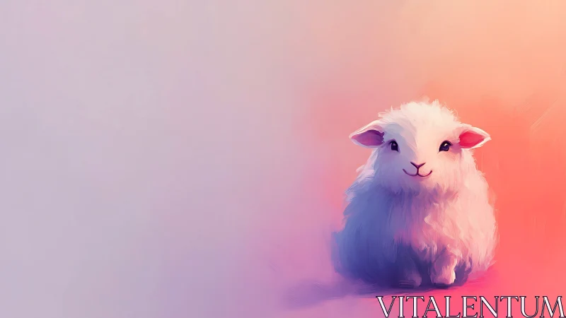 Chromatic gradient lamb portrait with diffuse digital lighting.