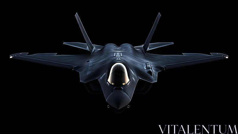 Stealth Fighter Jet Front View with Sleek Futuristic Styling.