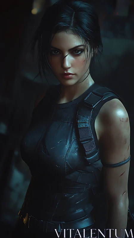 Gritty night explorer with quiet courage in her eyes.