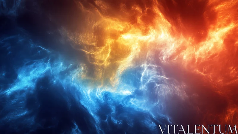 Cosmic Fire Meets Ice in a Swirling Energy Dance