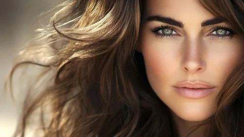 Photorealistic close-up portrait with shallow depth of field