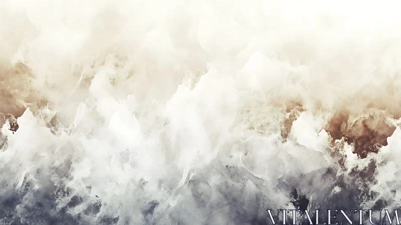 Abstract cloudscape in soft neutral tones, ethereal digital painting.