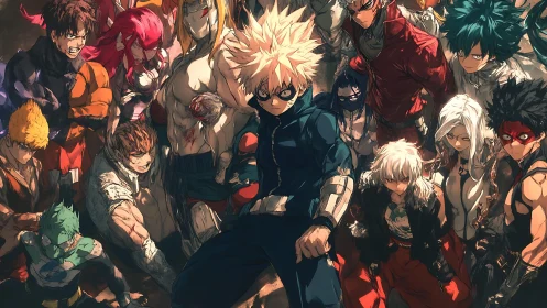 Explosive anime misfits circling a storm-eyed antihero.