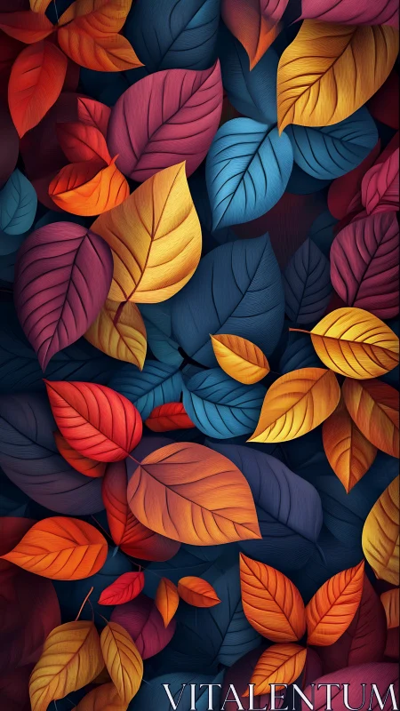 Chromatic leaf carnival swirling in deep twilight hues.