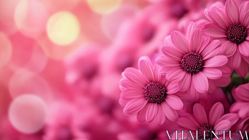Macro Gerbera Daisies with Gaussian Blur Bokeh Background