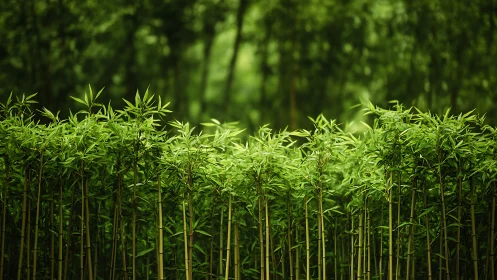 Bamboo forest depth with canopy background.