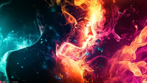 Luminous Energy Portrait in Fire and Ice.