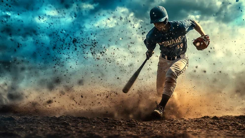 Explosive baseball swing captures grit, motion, and pure focus