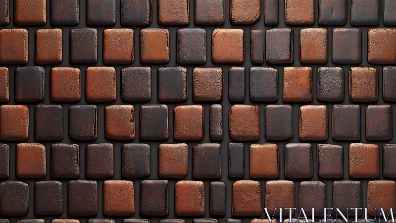 Rustic Square Brick Wall Pattern with Vintage Texture.