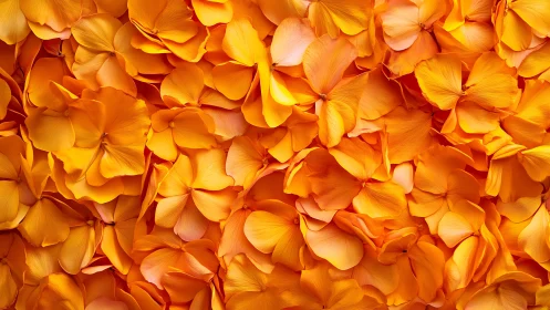 Dense arrangement of overlapping orange flower petals.