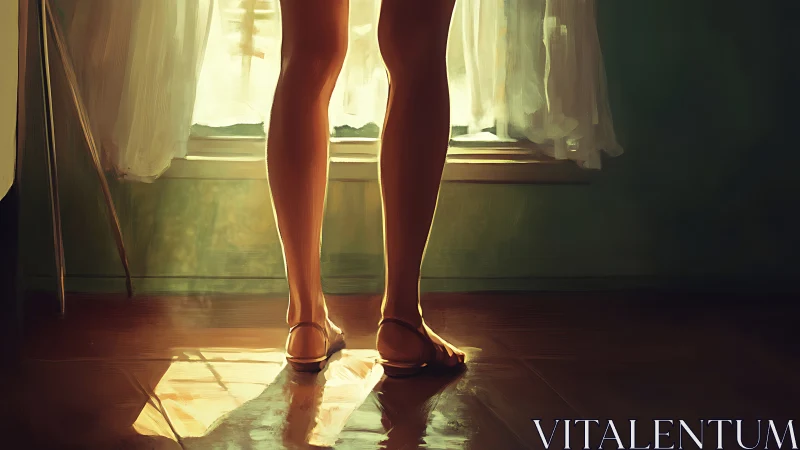 Soft morning light rests gently on quiet standing legs