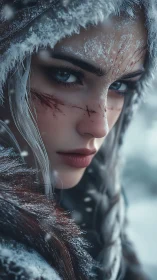 Warrior woman’s frostbitten portrait reveals icy resolve