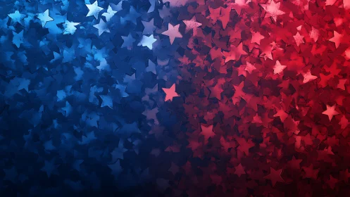 Layered red and blue star pattern forms dense gradient