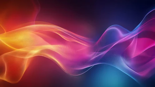 Spectral waveform ribbons with gradient luminous interference.