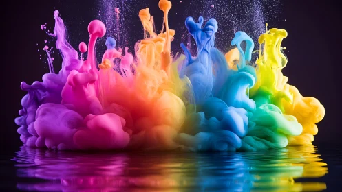 High-speed capture of multicolor ink plumes diffusing in water